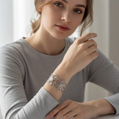 Bracelet statement en finition or qui sublime aussi bien les tenues casual que habillées