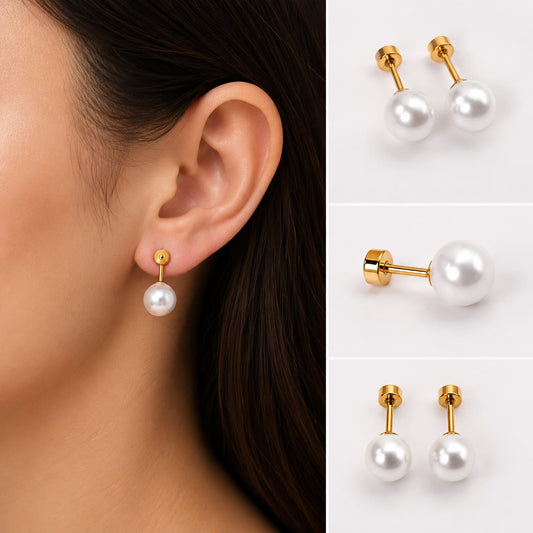 12 paires de boucles d'oreilles hypoallergéniques en acier chirurgical.