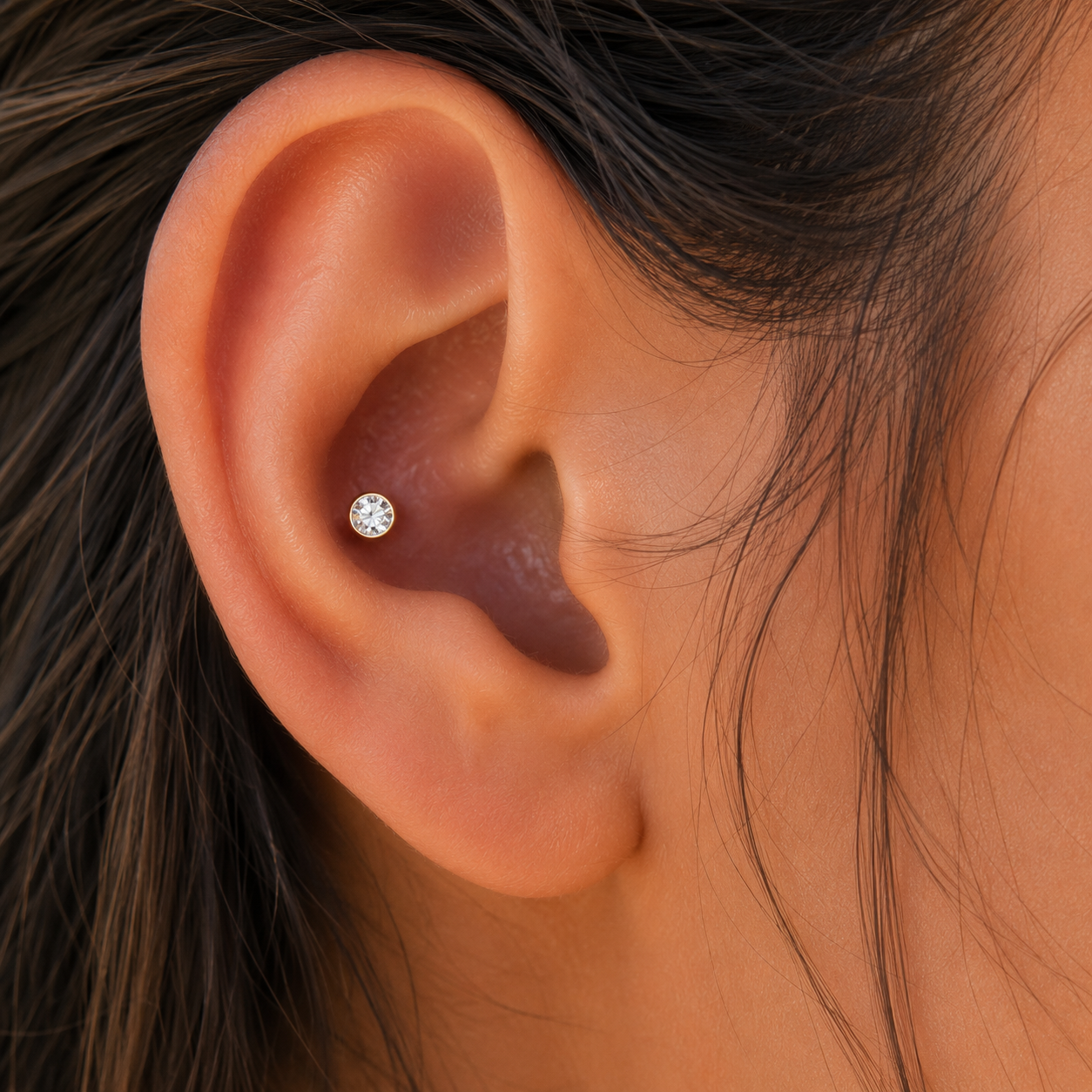 Bijou en or résistant pour un piercing conch bienfaits durable.