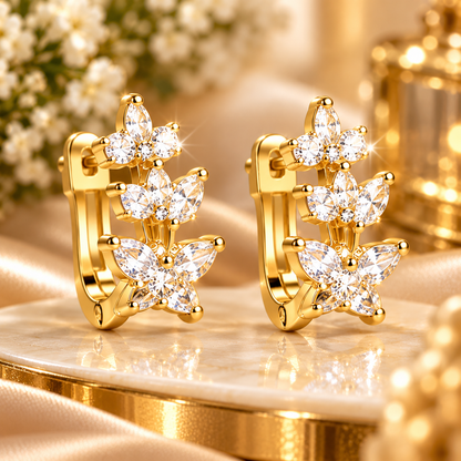 Boucles d'oreilles dorées élégantes à système d'attache sécurisé