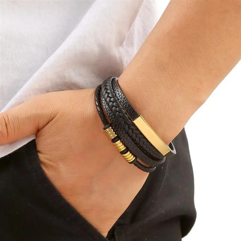 Bracelet Homme Luxe | Artisan Cuir Tissé