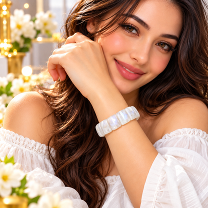 Bracelet ajustable en pierre de lune pour femme