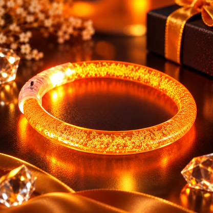 Bracelet lumineux néon porté au poignet pour soirée dansante