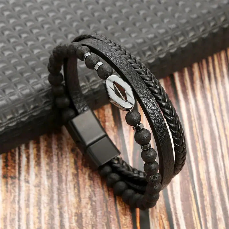 Bracelet Homme Luxe | Artisan Cuir Tissé