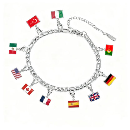 Breloque drapeau pays pour bracelet de voyage.