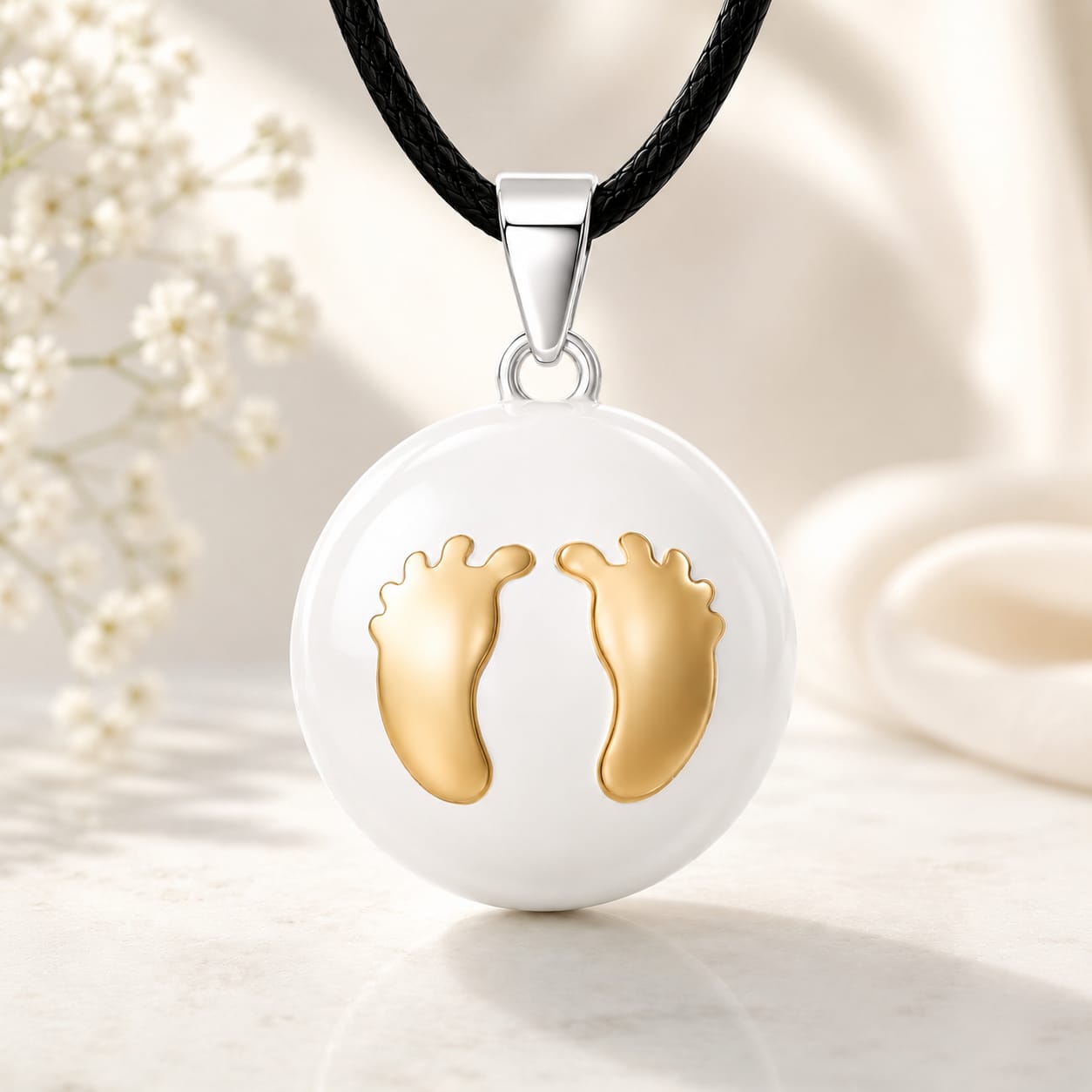 Breloques pour bola de grossesse en acier inoxydable artisanal.
