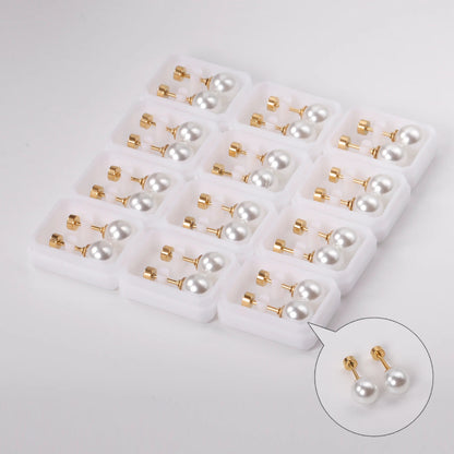 Coffret de 12 paires de boucles d'oreilles anti-irritation à vis.