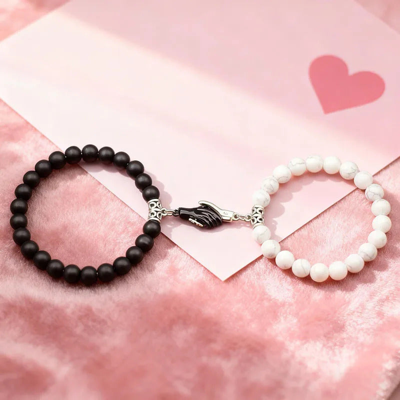 Duo de bracelets assortis en perles naturelles de 8mm