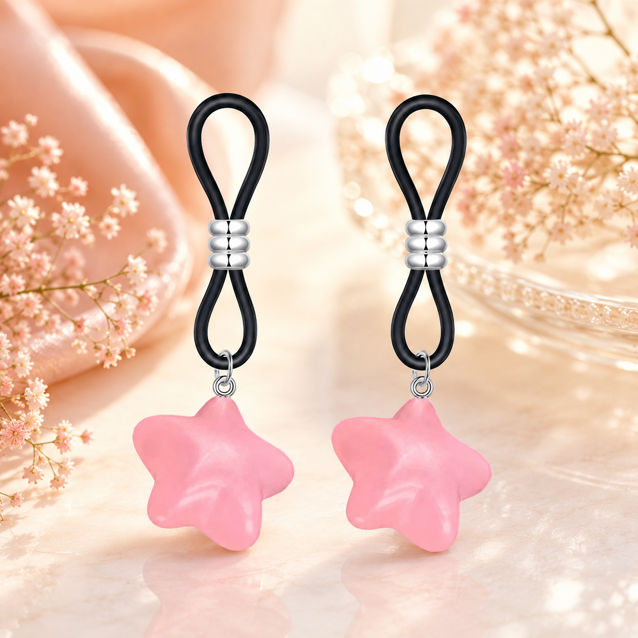 Faux piercing teton avec étoile, look audacieux sans douleur