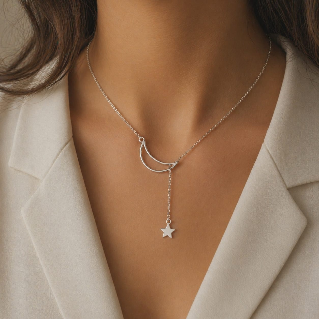 Gros plan sur une breloque artisanale en argent.