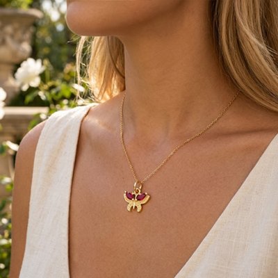 Pendentifs femme en forme de papillon pour le décolleté