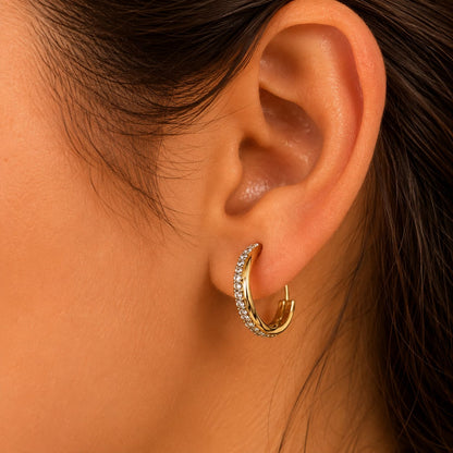 Piercing conch en titane médical avec pierres brillantes