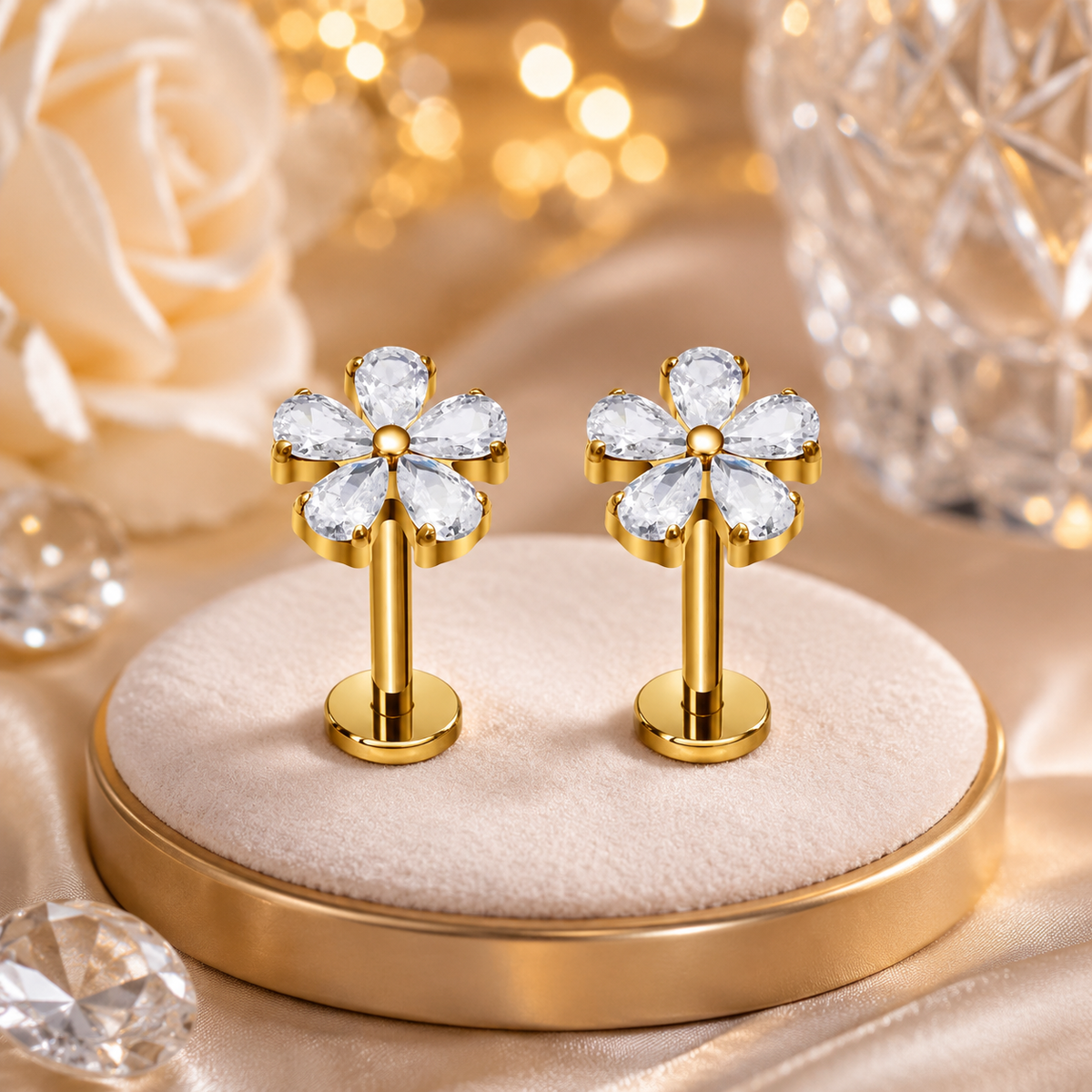 Piercing conch fleur en titane au meilleur conch piercing prix.
