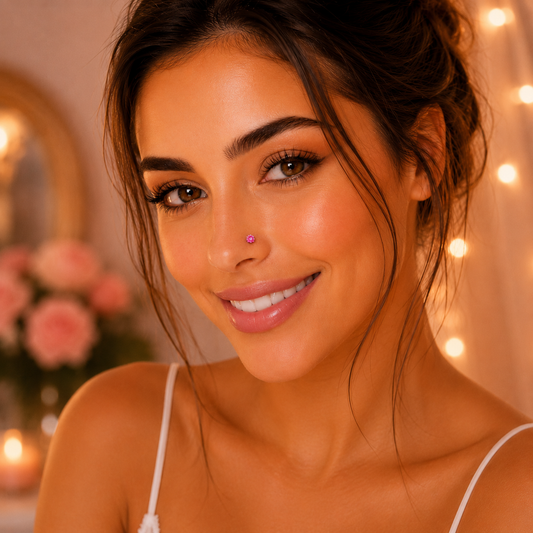 Piercing nez acier chirurgical forme étoile en cristal blanc