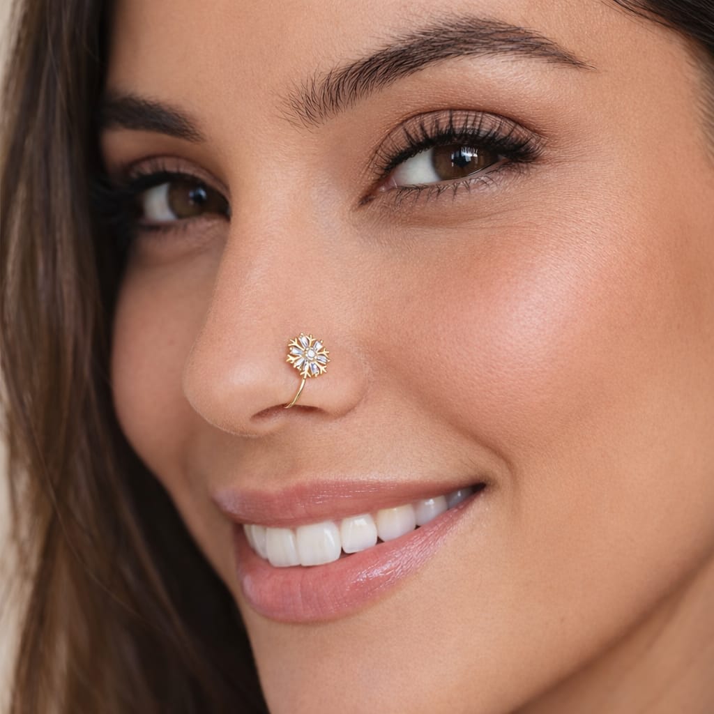 Piercing nez anneau factice ultra-réaliste pour un look sans douleur.