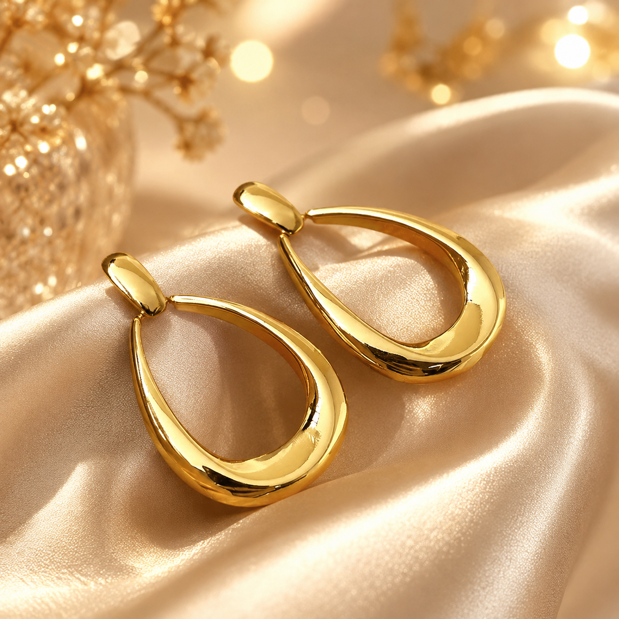 Piercing oreille daith doré élégant porté pour un événement