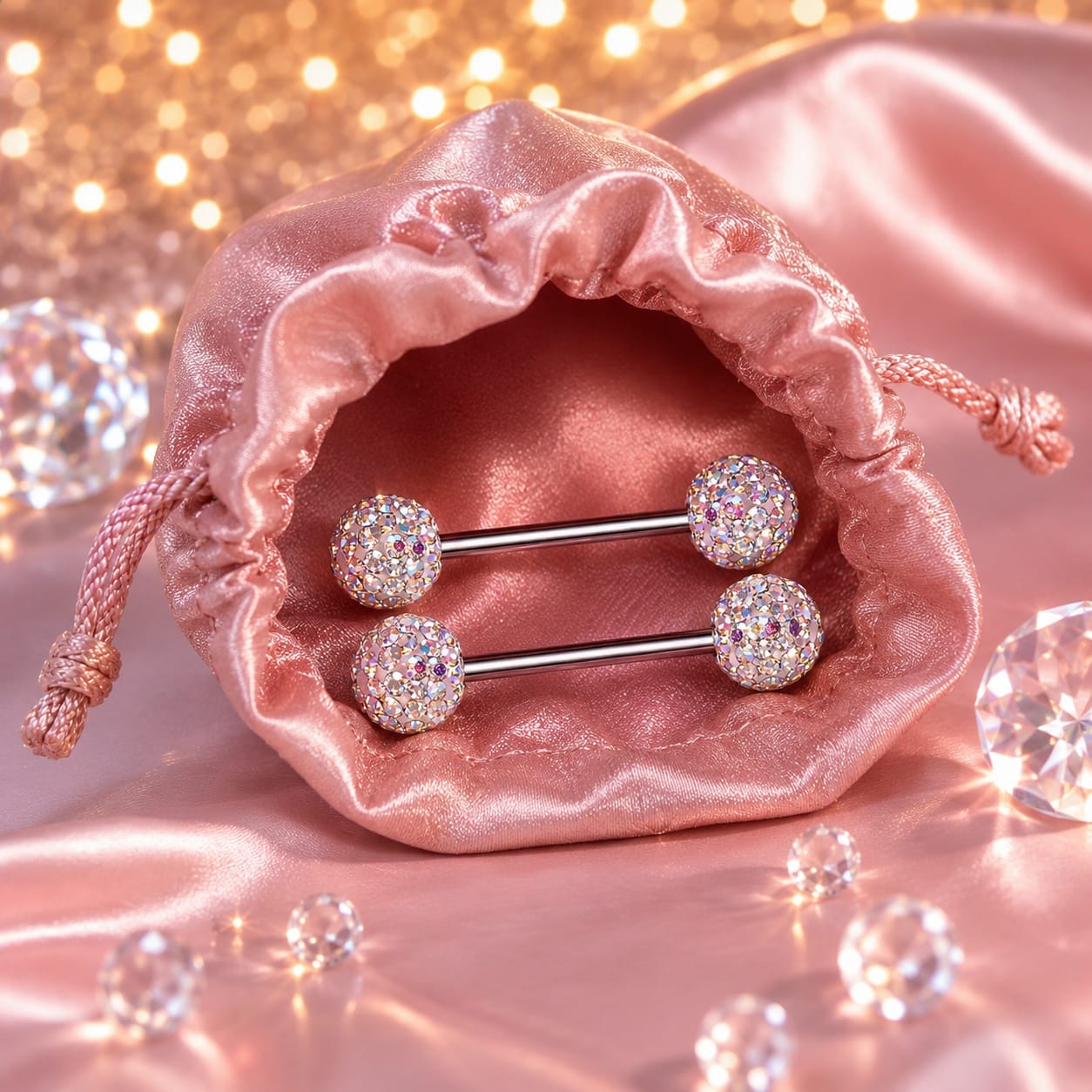 Piercing teton femme moderne avec cristaux éclatants pour style audacieux