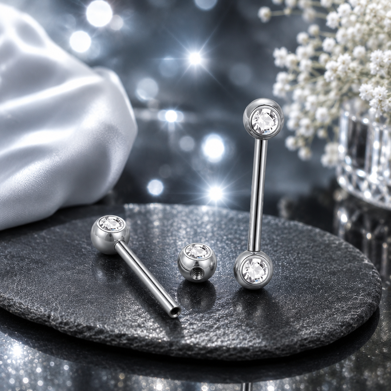 Piercing teton hypoallergénique élégant pour peau sensible