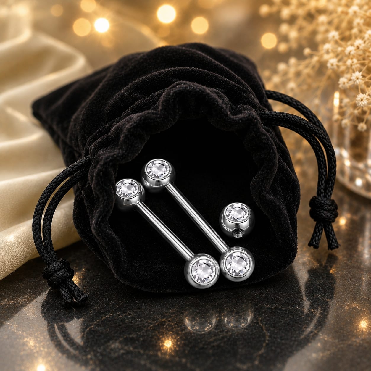 Piercing teton titane médical confortable et durable