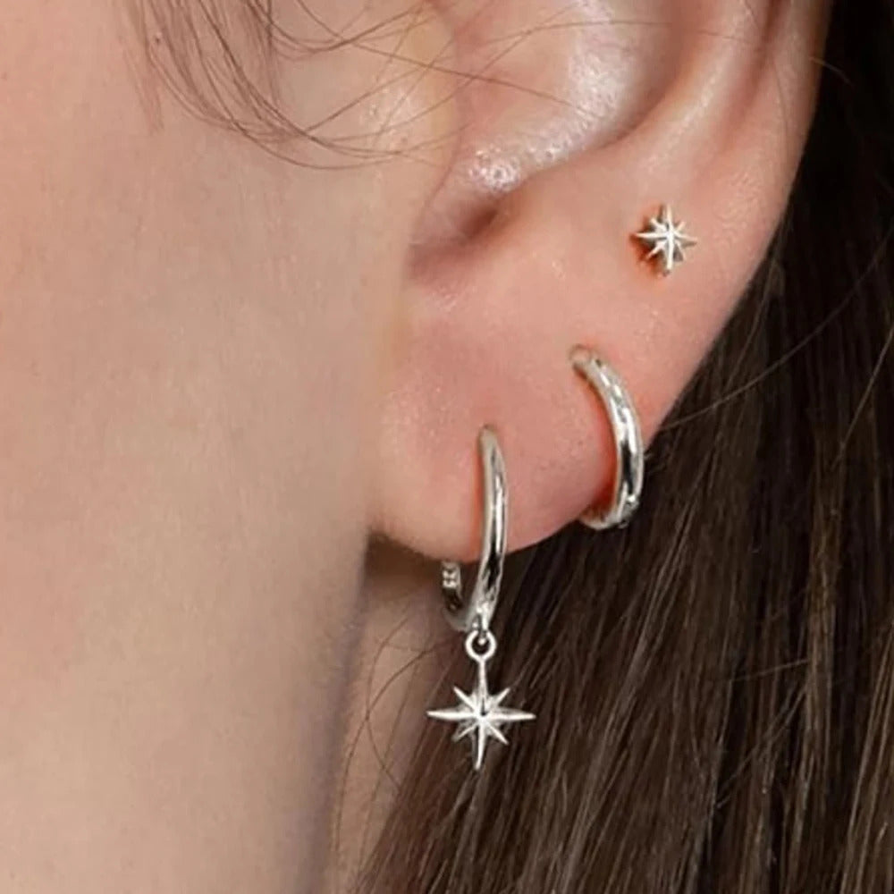 Set de 3 anneaux pour piercing anti helix style punk.