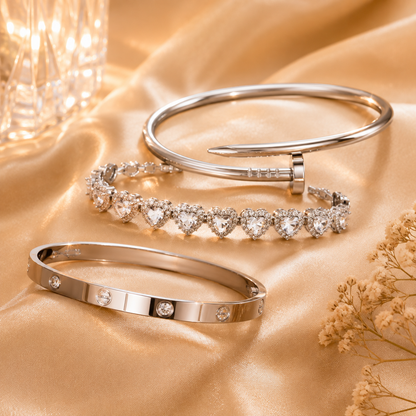 Set de bracelets joncs ouverts ajustables et légers sans fermoir