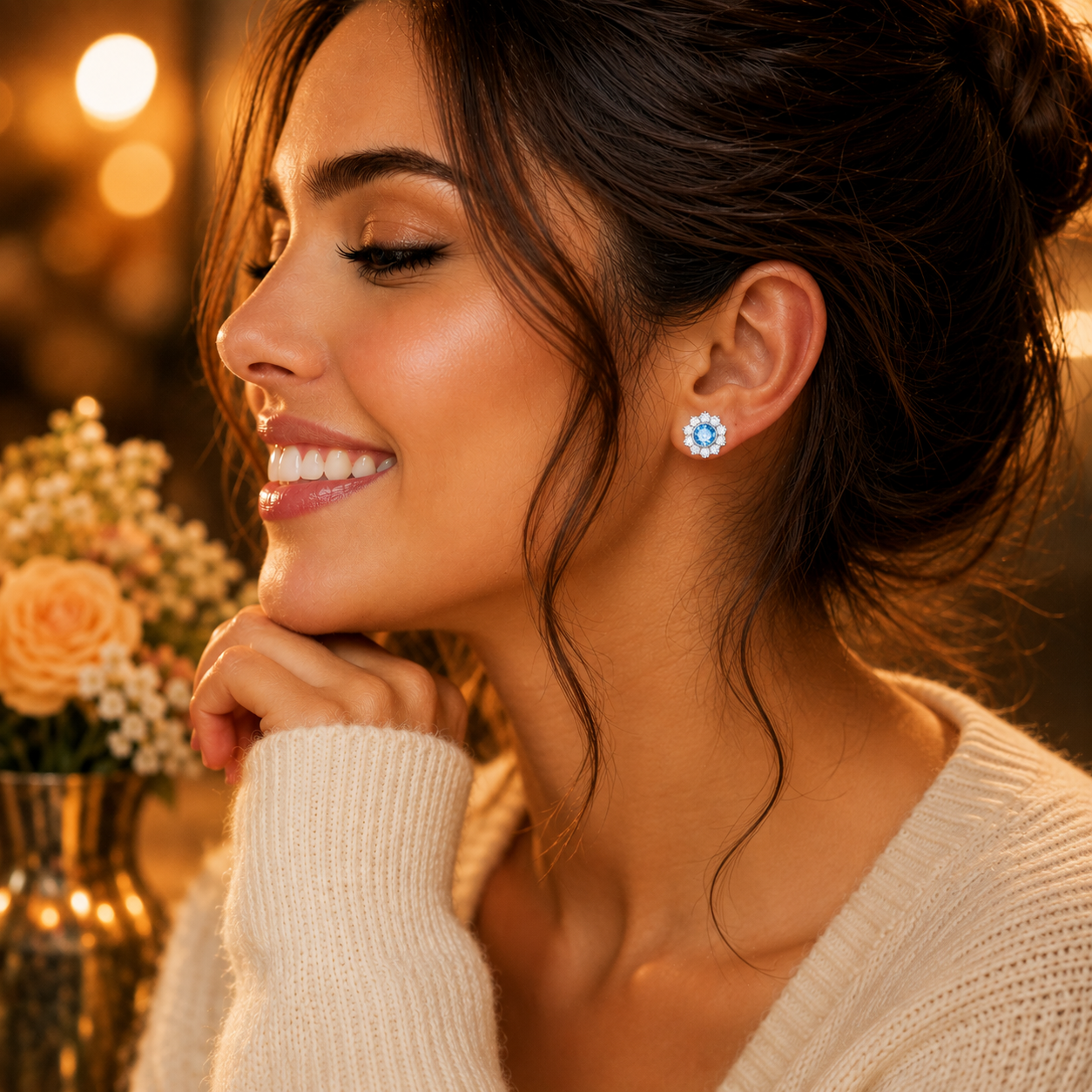 Sublimez votre style avec un piercing le conch doré.