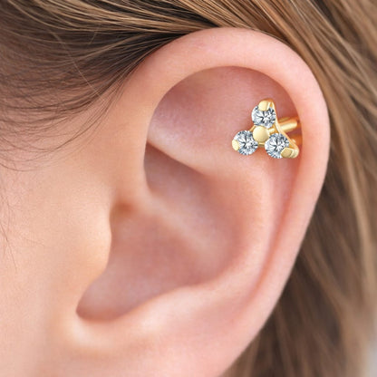 piercing helix | Triple Fleur Titane
