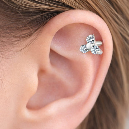 piercing helix | Triple Fleur Titane