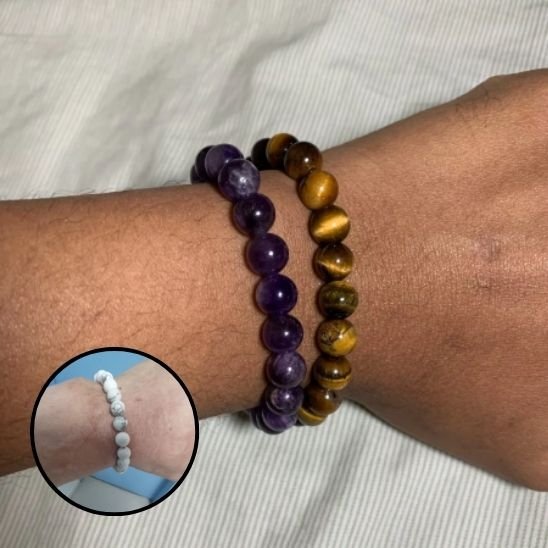 Bracelet en pierre naturelle ,symbole d'équilibre et d'énergie positive