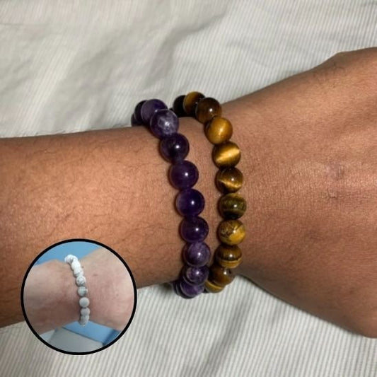 Bracelet en pierre naturelle ,symbole d'équilibre et d'énergie positive