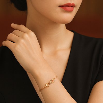 Bracelet femme de qualité durable avec symbole infini, élégant et discret, parfait pour accompagner toutes vos tenues.