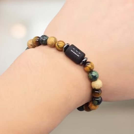 Bracelet lithothérapie favorisant confiance en soi et énergie équilibrée