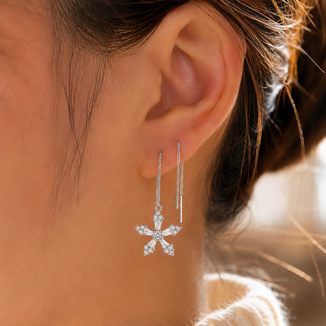 daith piercing argent 925 au design floral chic