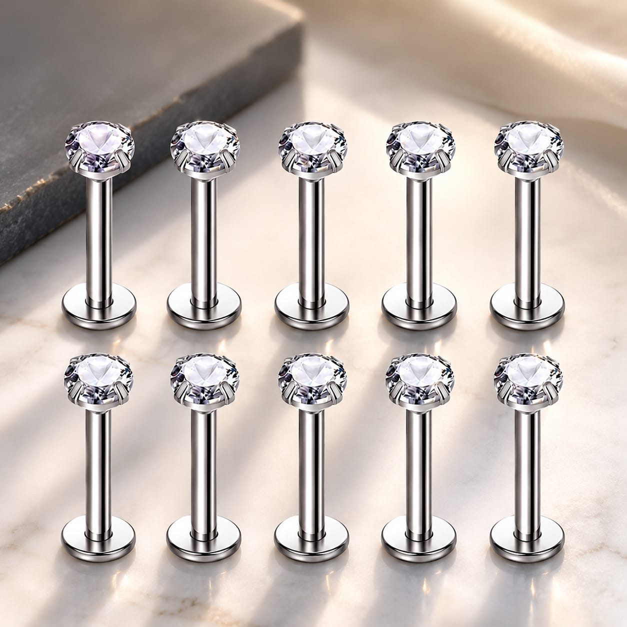 ijoux de corps et piercings en titane médical G23 anti-allergie, adaptés pour les peaux sensibles sujettes aux irritations.